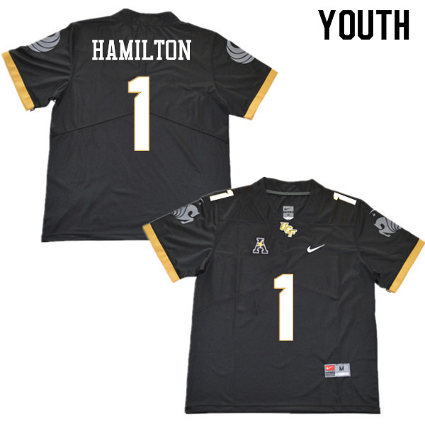 Youth #1 Jawon Hamilton UCF Knights College Football Jerseys Sale-Black